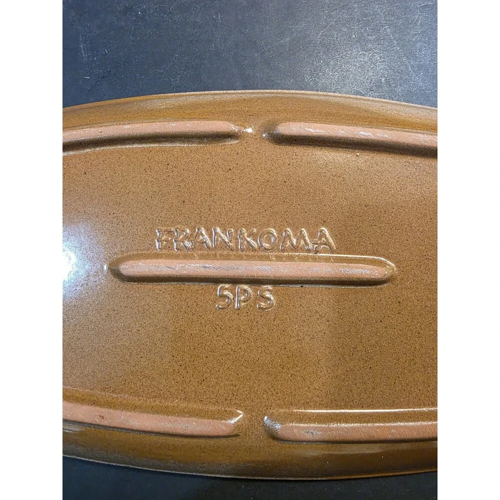 ​Vintage Frankoma Pottery Brown Satin 5PS Rectangular Platter Dish 8.5